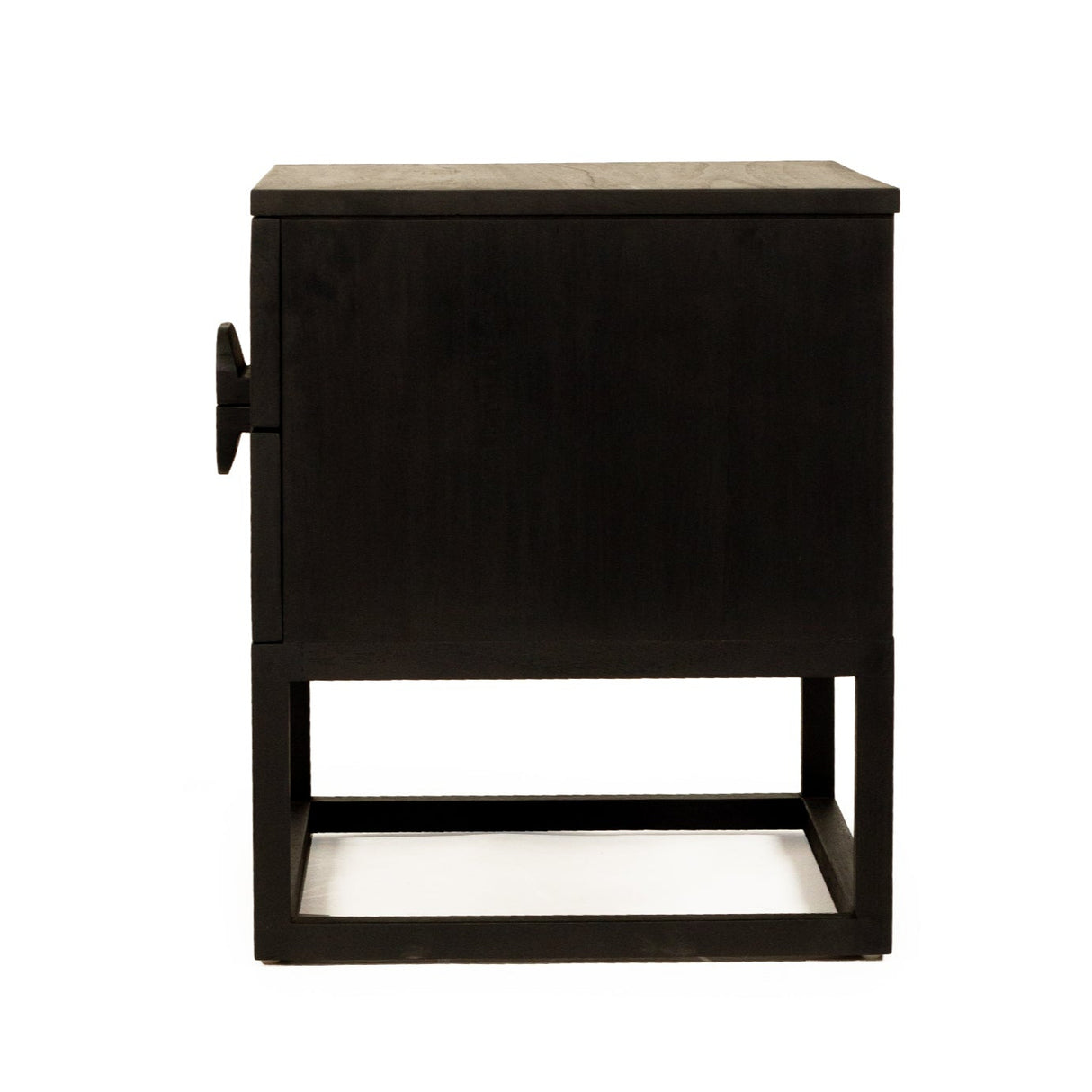 Elara Teak Bedside Table - Black - 0.61m