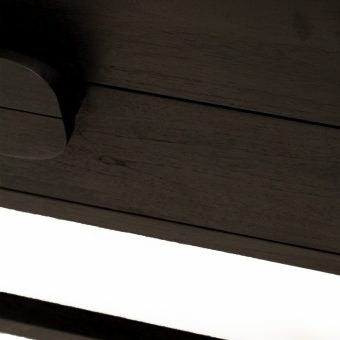 Elara Teak Bedside Table - Black - 0.61m