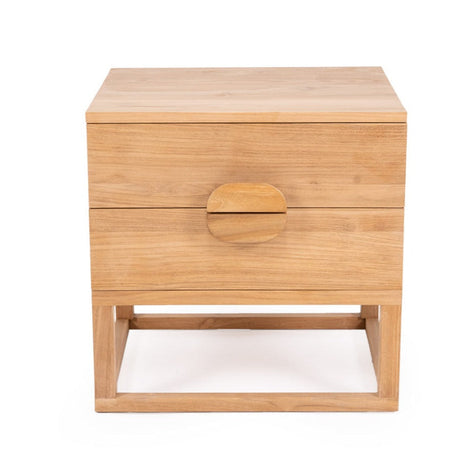 Elara Teak Bedside Table - Natural - 0.61m