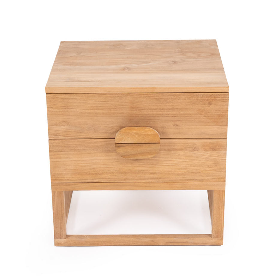 Elara Teak Bedside Table - Natural - 0.61m