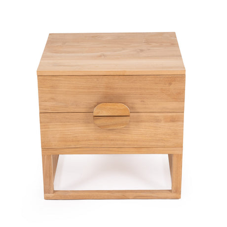 Elara Teak Bedside Table - Natural - 0.61m