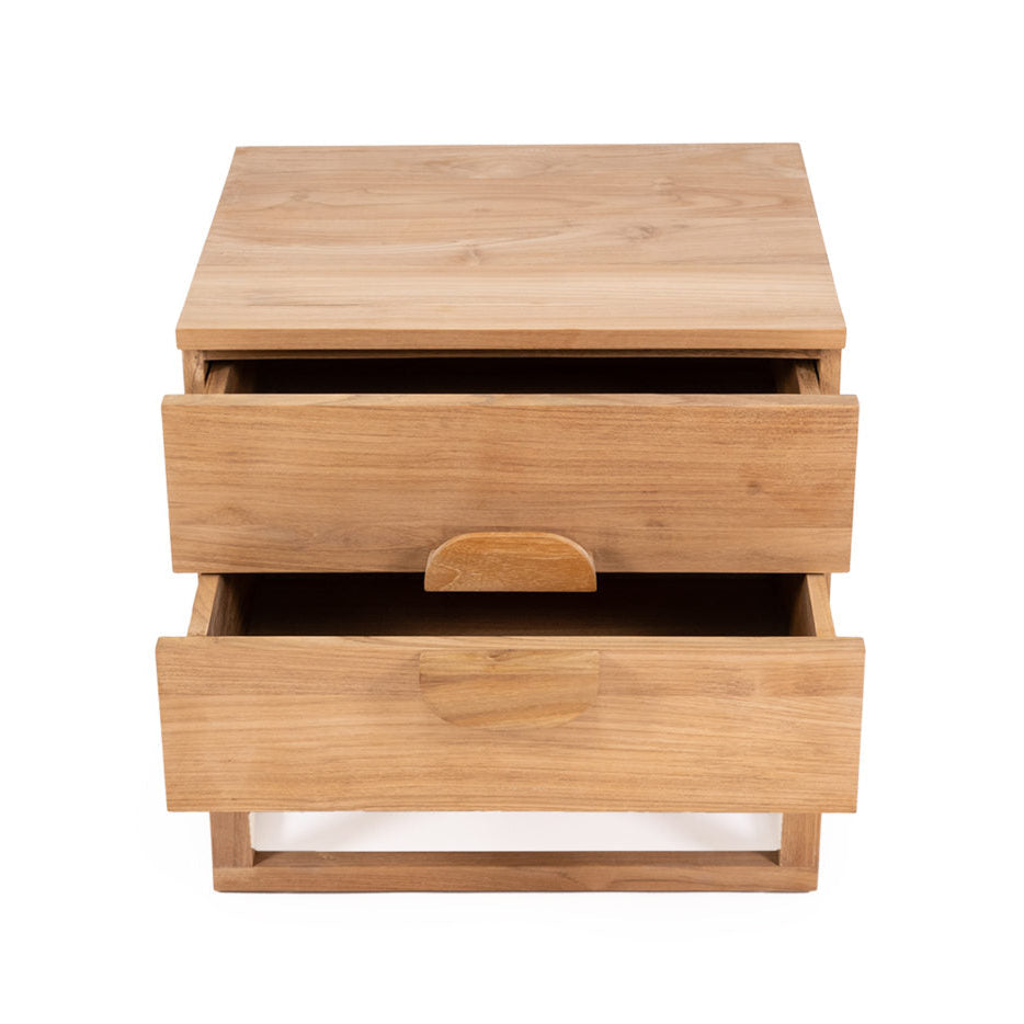 Elara Teak Bedside Table - Natural - 0.61m