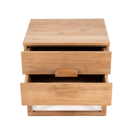 Elara Teak Bedside Table - Natural - 0.61m