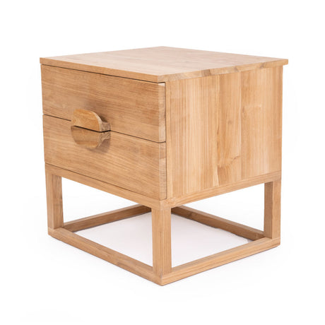 Elara Teak Bedside Table - Natural - 0.61m