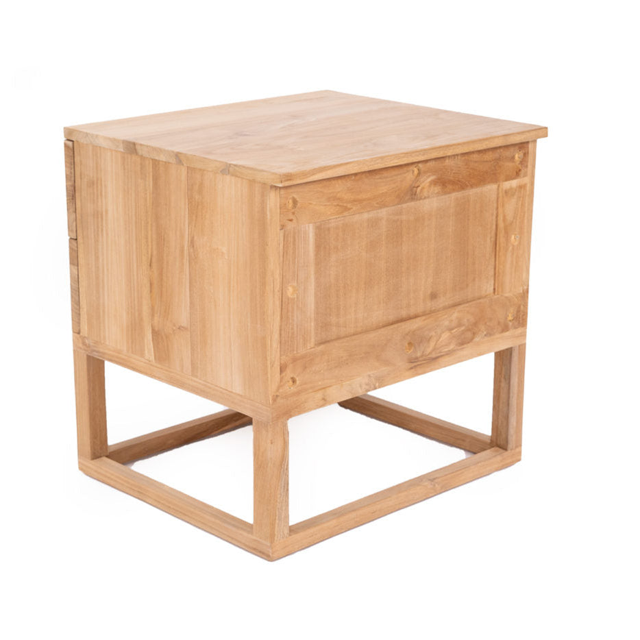 Elara Teak Bedside Table - Natural - 0.61m