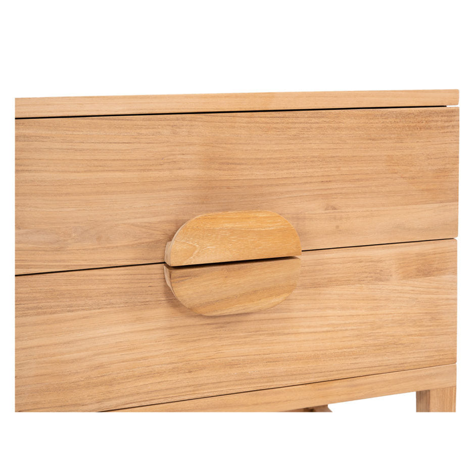 Elara Teak Bedside Table - Natural - 0.61m