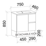 Elemental Vanity Drawing 750mm
