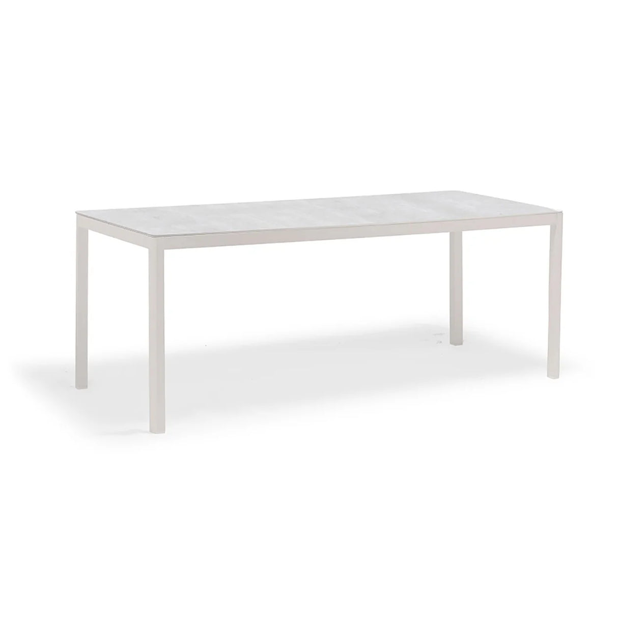 Ella Outdoor Aluminium Dining Table with Ceramic Glass Top 180 cm in Charcoal/Taupe/White