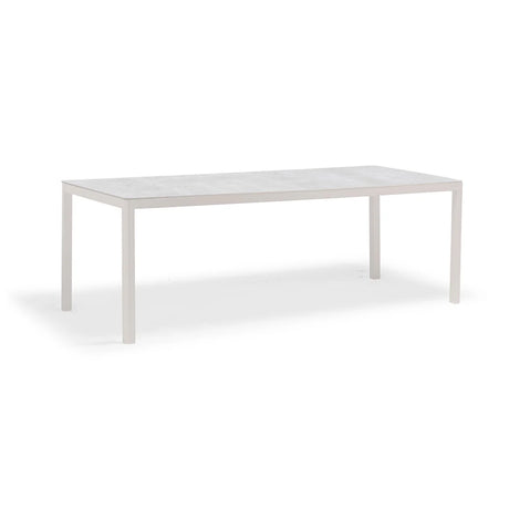 Ella Outdoor Aluminium Dining Table with Ceramic Glass Top 220 cm in Charcoal/Taupe/White