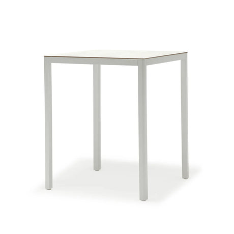 Ella Outdoor Aluminium Square Bar Table with Ceramic Glass Top 90 cm in Charcoal/Taupe/White