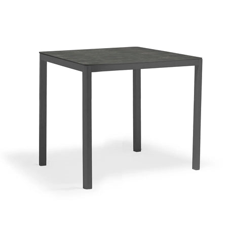 Ella Outdoor Aluminium Square Bar Table with Ceramic Glass Top 90 cm in Charcoal/Taupe/White