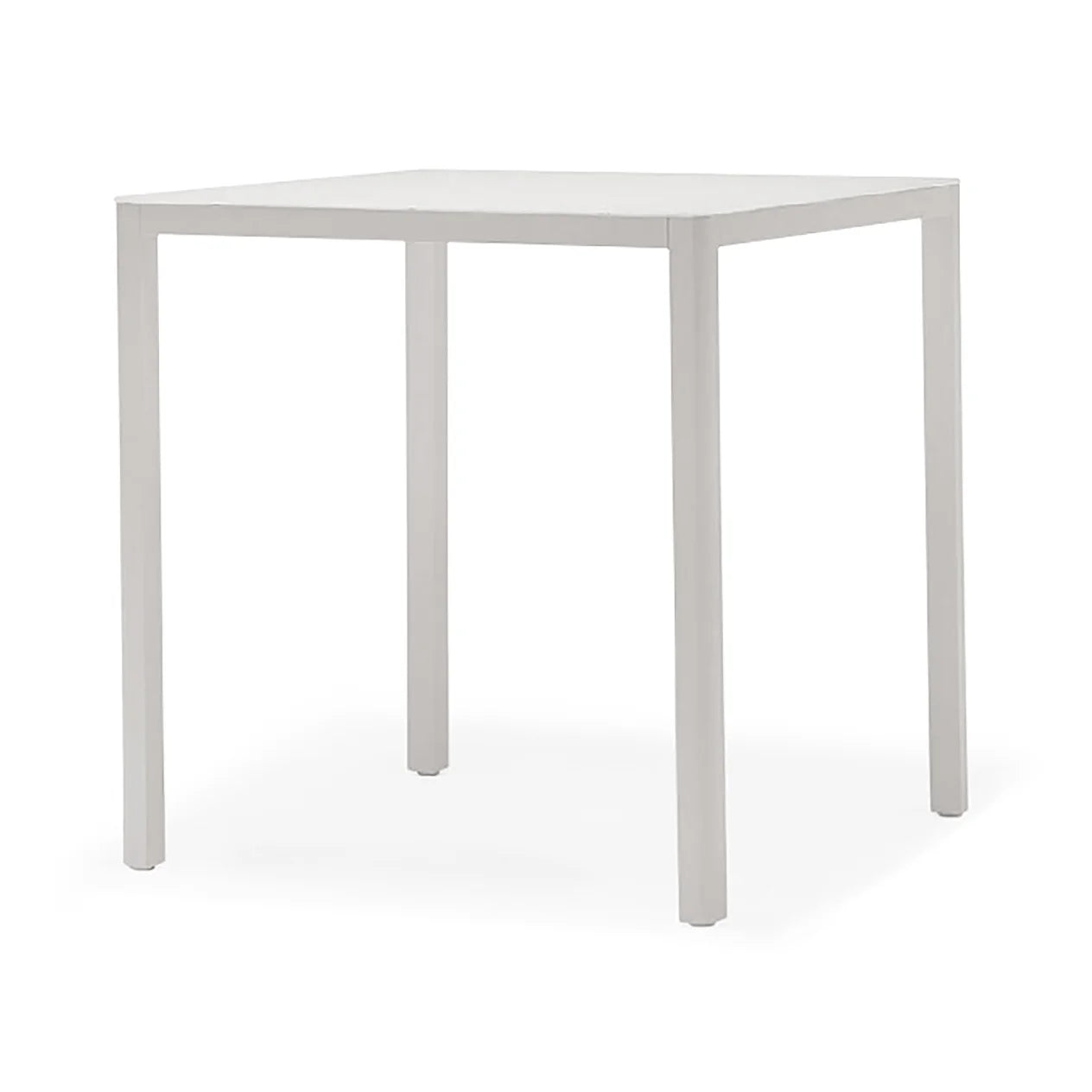 Ella Outdoor Aluminium Square Dining Table with Ceramic Glass Top 90 cm in Taupe/White