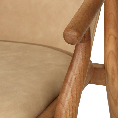 Enzo Solid Ash Wood Dining Chair - Light Khaki
