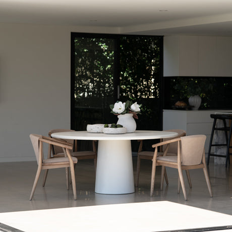 Enzo Solid Ash Wood Dining Chair - Light Khaki