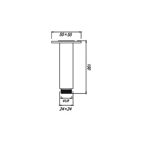 Eric Ceiling Shower Arm (Black)