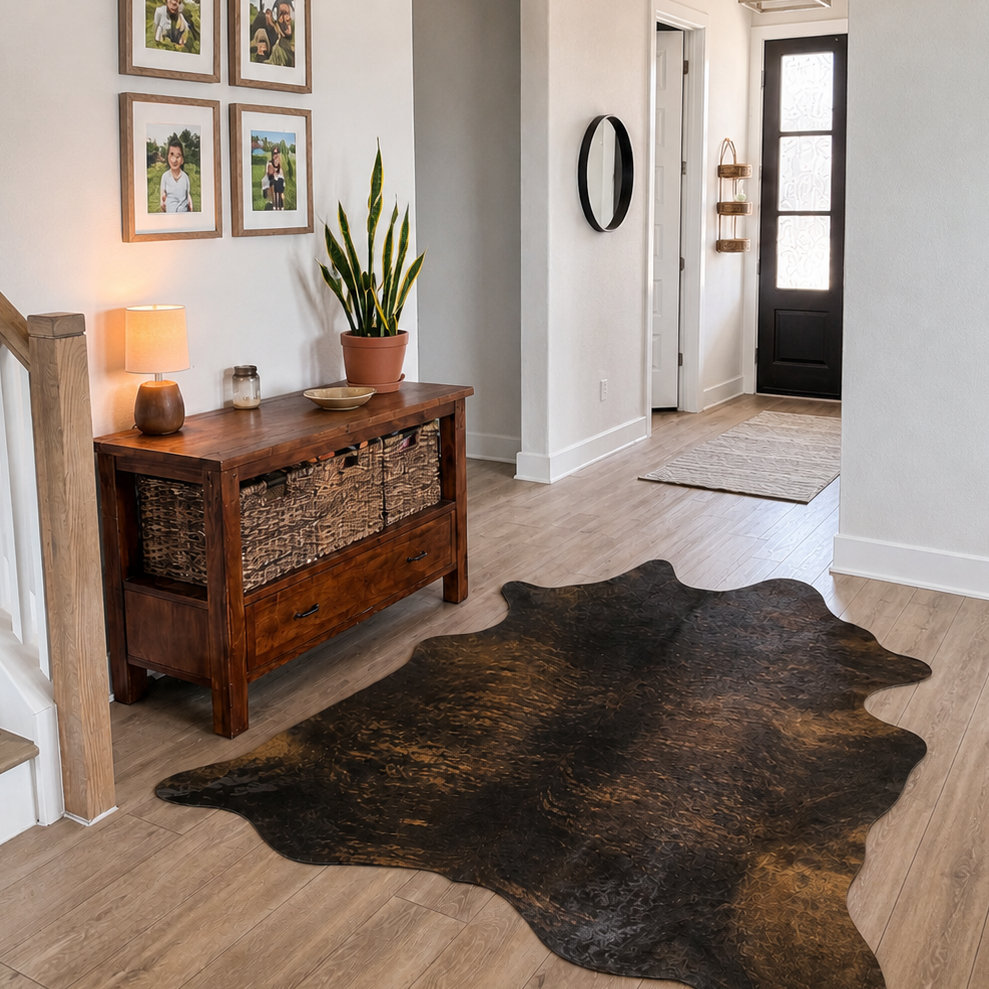 Exquisite Natural Cow Hide Dark Brindle