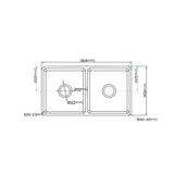 Greenwich Fireclay Kitchen Sink 838x457x255mm