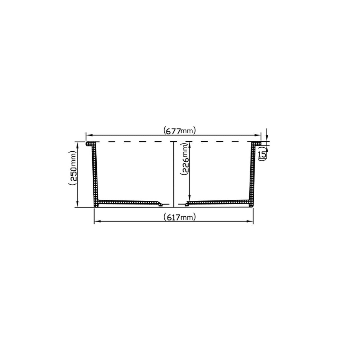 POS Camden Gloss White Fireclay Undermount Kitchen Sink 677x470x254mm