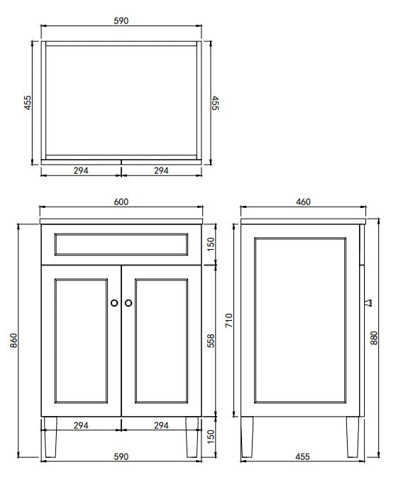 LUKKA Harold Federation Free Standing Cabinet Matte White 600mm