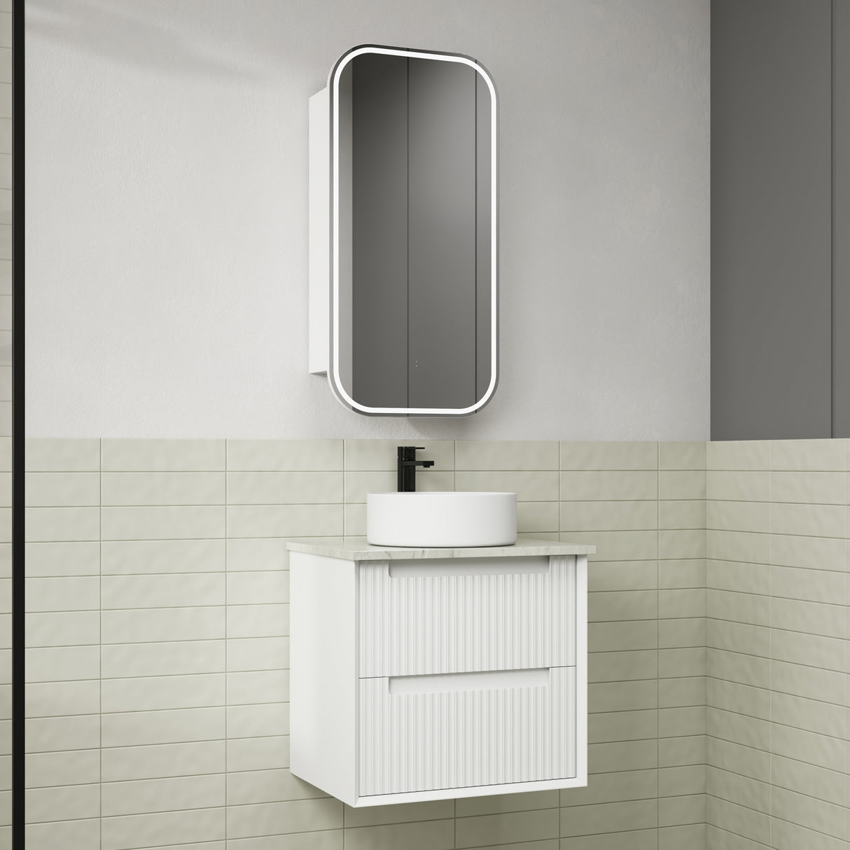 FLAUTO Wall Hung Vanity Matte White (All Sizes)