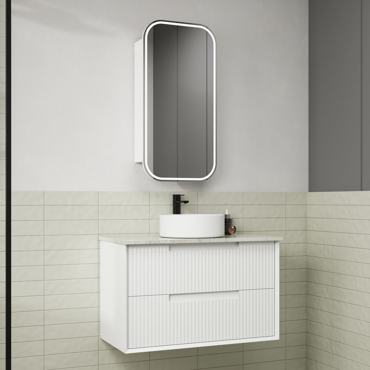 FLAUTO Wall Hung Vanity Matte White (All Sizes)
