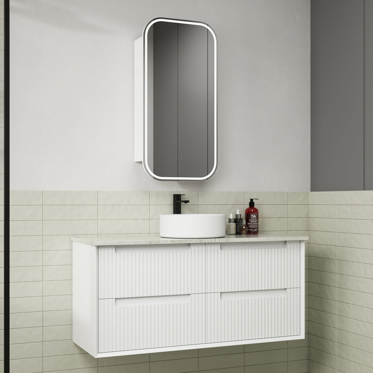 FLAUTO Wall Hung Vanity Matte White (All Sizes)