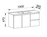 Timberline FLORIDA ENSUITE Single Bowl Wall Hung Vanity (All Sizes)