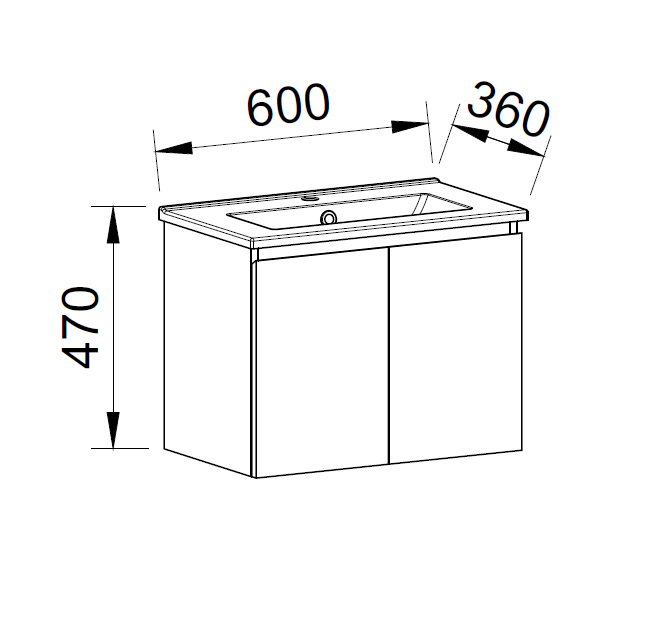 Timberline FLORIDA ENSUITE Single Bowl Wall Hung Vanity (All Sizes)