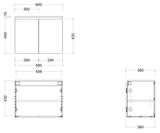 Timberline FLORIDA ENSUITE Single Bowl Wall Hung Vanity (All Sizes)