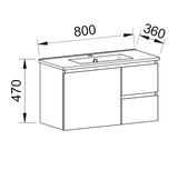 Timberline FLORIDA ENSUITE Single Bowl Wall Hung Vanity (All Sizes)
