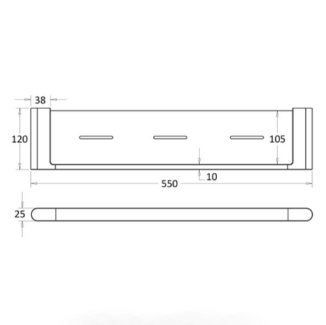 Flores Cosmetic Shelf - Technical Drawing