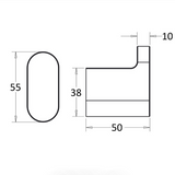 Flores Robe Hook - Technical Drawing
