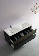 Fremantle PVC Wall Hung Cabinet Vanity 1200mm (Matte Black) (Single/Double Bowl)
