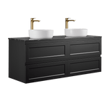Fremantle PVC Wall Hung Cabinet Vanity 1500mm (Matte Black) (Single/Double Bowl)