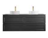 Fremantle PVC Wall Hung Cabinet Vanity 1500mm (Matte Black) (Single/Double Bowl)
