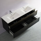 Fremantle PVC Wall Hung Cabinet Vanity 1500mm (Matte Black) (Single/Double Bowl)