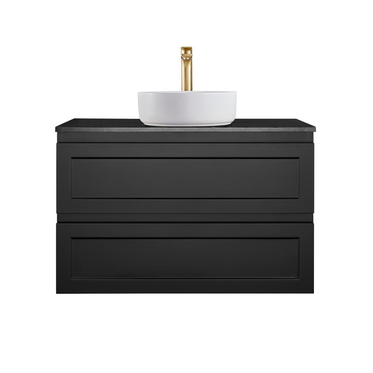 Fremantle PVC Wall Hung Cabinet Vanity 900mm (Matte Black)