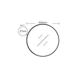 Aluminum Framed Round Mirror 600/750/900mm - Brushed Gold