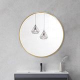 Aluminum Framed Round Mirror 600/750/900mm - Brushed Gold