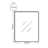Aluminum Framed Rectangular Mirror 600x750mm - Brushed Gold