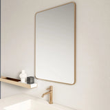 Aluminum Framed Rectangular Mirror 900x750mm - Brushed Gold