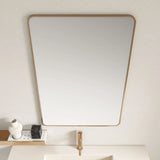 Aluminum Framed Rectangular Mirror 900x750mm - Brushed Gold