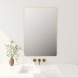 Aluminum Framed Rectangular Mirror 600x750mm - Brushed Gold