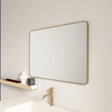Aluminum Framed Rectangular Mirror 900x750mm - Brushed Gold