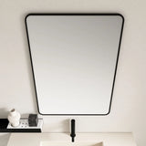 Aluminum Framed Rectangular Mirror 900x750mm - Matte Black