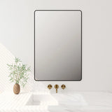 Aluminum Framed Rectangular Mirror 900x750mm - Matte Black