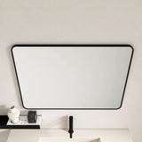 Aluminum Framed Rectangular Mirror 900x750mm - Matte Black