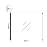 Aluminum Framed Rectangular Mirror 900x750mm - Brushed Gold