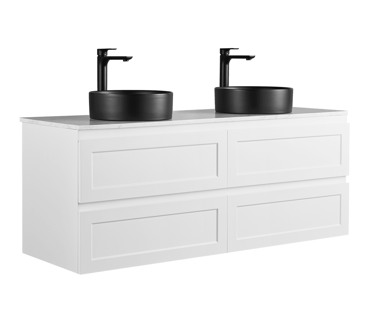 Fremantle PVC Wall Hung Cabinet Vanity 1500mm (Matte White) (Single/Double Bowl)