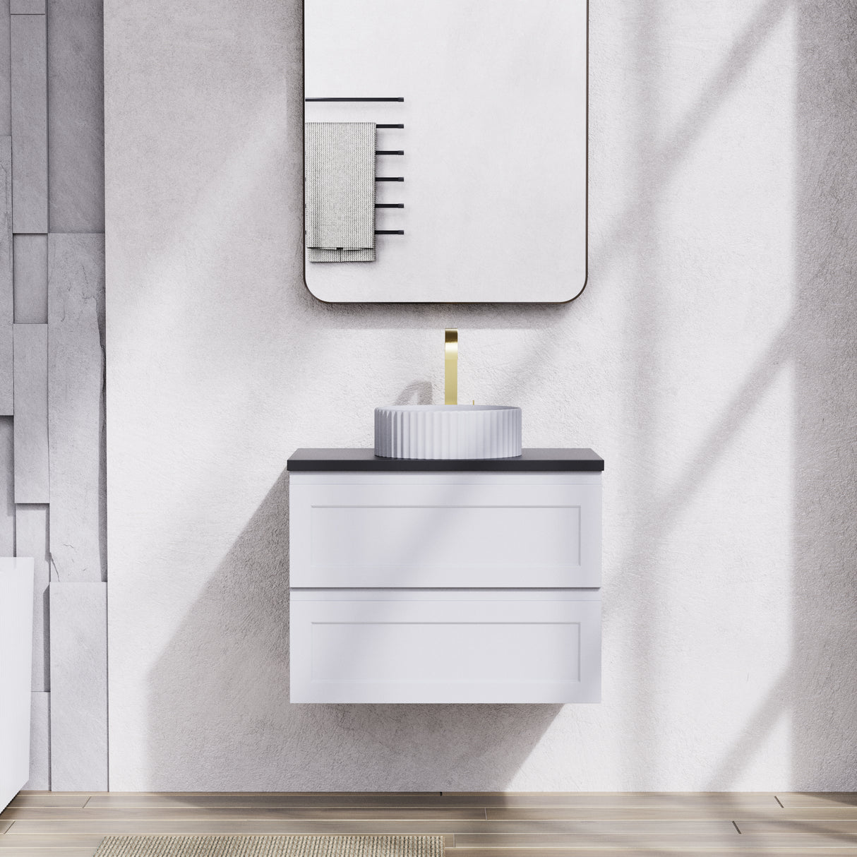 Fremantle PVC Wall Hung Cabinet Vanity 750mm (Matte White)